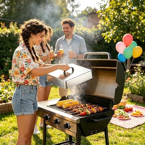Basting Cover 43.5x28.2x6.6cm Stainless Steel Rectangular Steaming Lid - Image 2