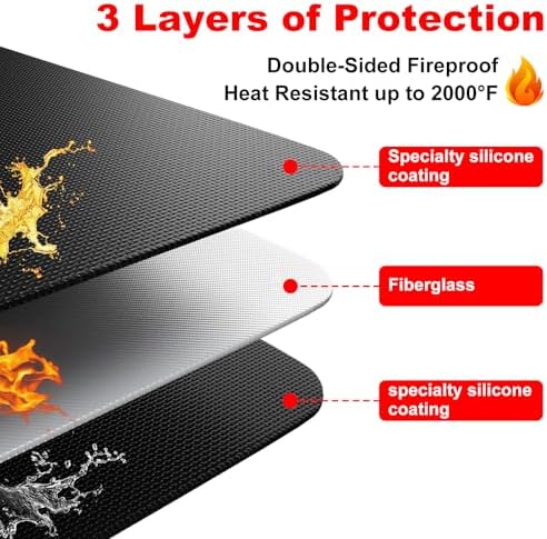 Under Grill Mat for Outdoor Grill Fireproof Deck Protector 60"x40" - Image 4