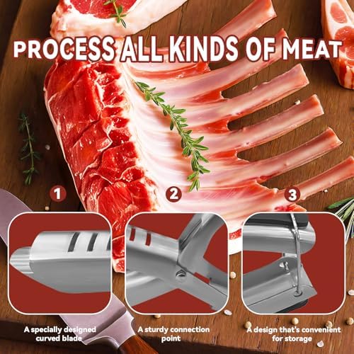 Rib Membrane Remover Stainless Steel Tool Kit, Ergonomic Handle for Easy Prep, Dishwasher Safe BBQ Accessory for Grilling and Cooking (1 Pack) - Image 5