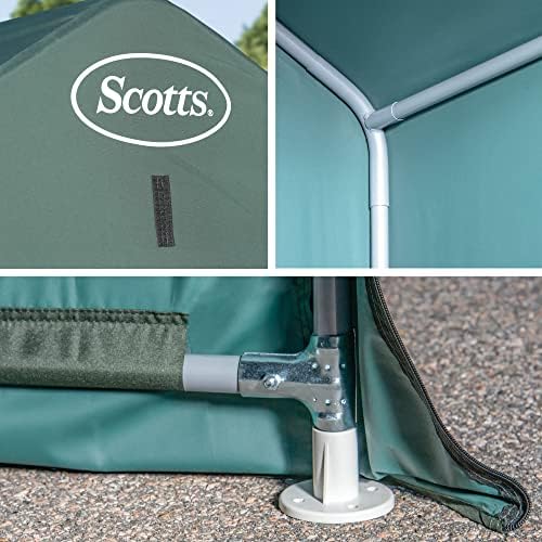 Scotts 4x4x6 FT Pop-Up Outdoor Storage Shed, Portable Water-Resistant Deck & Garden Tent Shelter for Tools, Equipment & Lawn Gear - Image 4