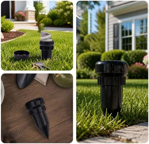 Sprinkler Head Key Hider, Realistic Sprinkler Hide a Key Holder Outside Waterproof & Discreet Outdoor Secret Storage Container for Hidden Spare Keys Cashes & Small Items for Garden Emergency Backup - Image 7