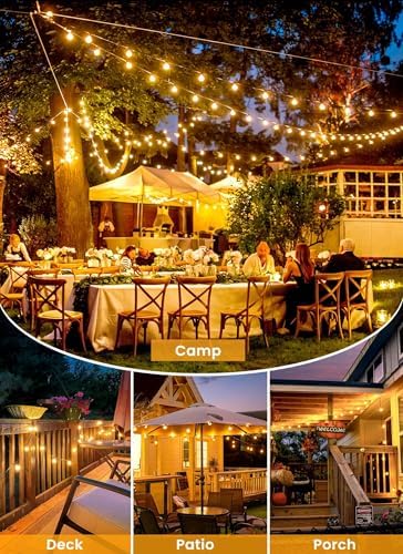 Brightown Outdoor String Lights, 109FT G40 LED IP65 Waterproof Patio Lights - Image 2