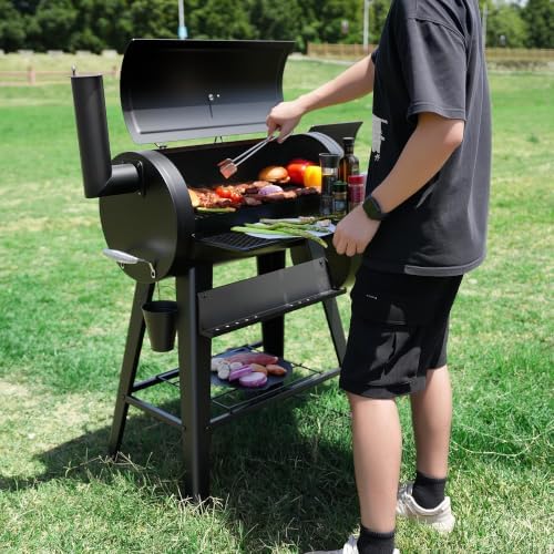 KingChii 547 SQ.IN. Charcoal Grill and Smoker Combo, Offset Charcoal Wood Smoker Grill for Outdoor Patio BBQ Grilling, Black - Image 4