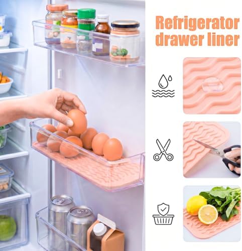 MicoYang Silicone Dish Drying Mat for Multiple Usage,Easy clean,Eco-friendly,Heat-resistant Silicone Mat for Kitchen Counter or Sink,Refrigerator or Drawer Liner Pink S 12 inches x 6 inches - Image 5