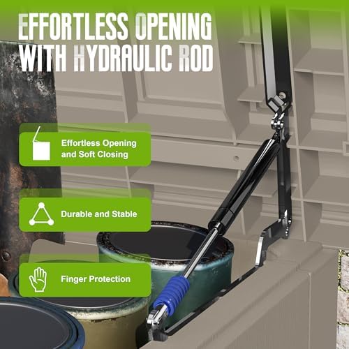 DRATO 310 Gallon Deck Boxes Outdoor Waterproof, Large Lockable Storage Box - Image 3