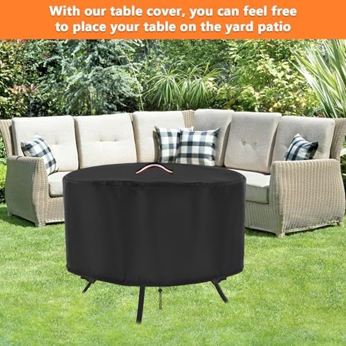 38 Inch Patio Table Cover, 38x28 in Outdoor Waterproof Round Table Cover - Image 5