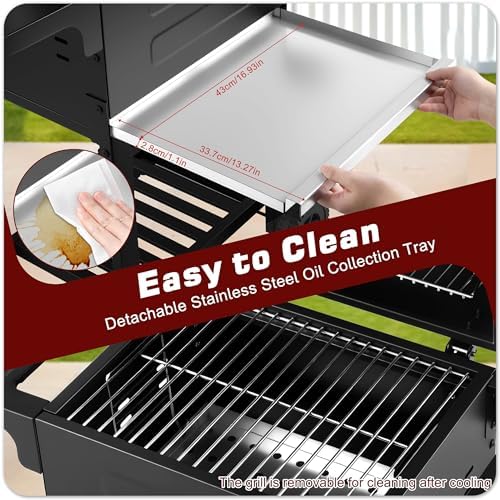 Small Charcoal Grill, 200.82 Sq. In. Outdoor BBQ Grill - Image 5