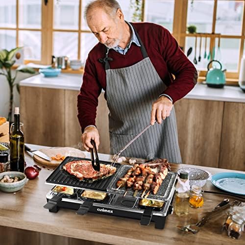 Raclette Table Grill, CUSIMAX Indoor Grill Electric Grill, Black - Image 6