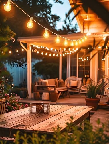 Larkvue 25FT Solar String Lights with Remote, 3 Modes, 11 G40 Bulbs, White - Image 6