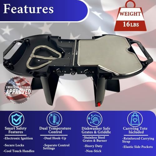 Freedom Stoves Portable Gas Grill & Griddle Combo, 9,200 BTU - Image 3