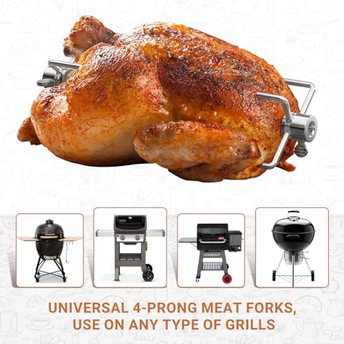 Onlyfire 6004 Grill Rotisserie Meat Forks(1-Pair)- Fits 5/16 Inch Square Spit Rods (Pack of 2) - Image 4