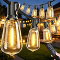 Outdoor Patio String Lights: 100Ft 30M Outside Waterproof Light - Remote Dimmable ST38 Shatterproof Bulb Connectable Hanging Outdoor Electric Lighting - Backyard Yard Gazebo Porch Party by Vozuji