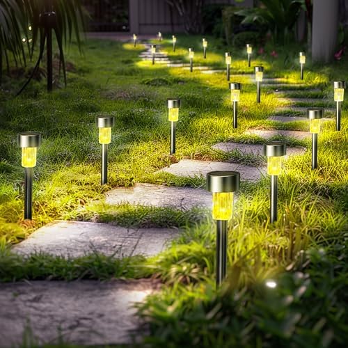 GIGALUMI 24 Pack Solar Lights Outdoor Waterproof, Stainless Steel - Image 3