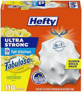 Hefty Ultra Strong 13 Gal Kitchen Trash Bags, White, Fabuloso Lemon, 110ct by Hefty