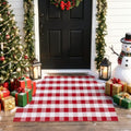 OJIA Christmas Plaid Rug 27.5"x43" Front Door Mats Outdoor Welcome Mat by OJIA