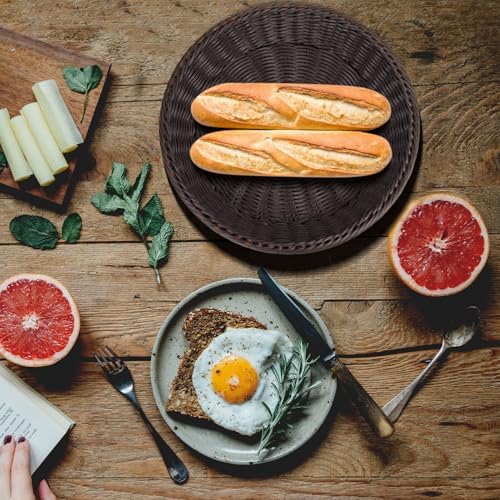 Multipurpose Woven Bread Basket Storage for Tabletop Serving | PP Plastic, Natural Woven Look, Large Capacity for Dried Fruit and Pastries, Modern Simple Style - Image 3