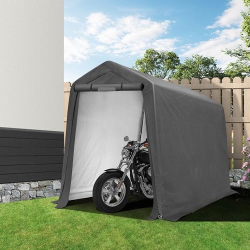 6x7Ft Outdoor Storage Shed, Portable Storage Shed with Roll-up Ventilated Door,Heavy Duty Waterproof Shelter Tent Carport for Motorcycle, Firewood, Garden Tools - Image 6