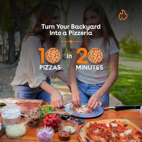 Stoke Wood Fired Outdoor Pizza Oven - Portable Stainless Steel Pizza Grill, Wood Pellet Outdoor Cooking Pizza Maker, Backyard Pizza Ovens For Authentic Stone Baked Pizzas - Black 13"inches - Image 7