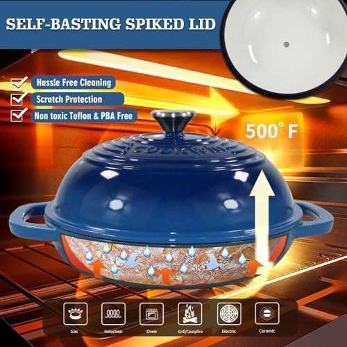 6 QT Enameled Cast Iron Bread Oven, Dutch Oven for Sourdough Baking - Image 5
