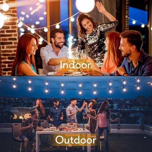 60FT Outdoor String Lights Waterproof, Bright 2700K LED Patio Lights String with 30+1 G40 Shatterproof Globe Bulbs, Connectable Edison String Lights for Outside, Garden, Balcony, Porch - Image 2