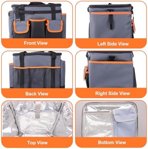 Large BBQ Grill Caddy with Paper Towel Holder, Foldable Insulated Picnic Organizer Bag for Outdoor Grilling, Tailgating, Camping, RV Trips, Must-Have Storage for Cooking Tools Supplies - Image 3