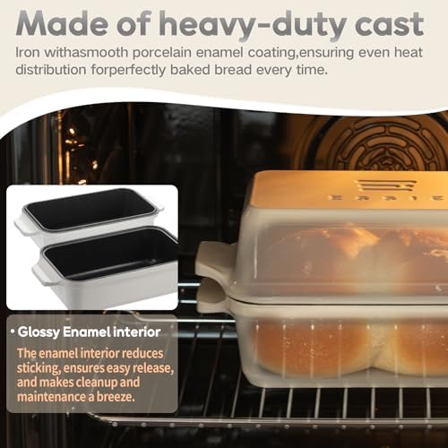 Enameled Cast Iron Dutch Oven for Sourdough Bread Baking, 9×5 Dutch Oven Pot with Lid, 2 in 1 Bread Baking Pans with Lid, Roasting & Braising, Easy Release, Oven & Induction Safe (4.2 QT,White) - Image 7