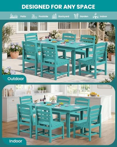SERWALL Armless Outdoor Dining Set, Patio Dining Set for 6, Aruba - Image 4