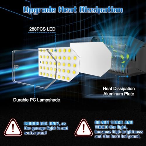 Garage Light - Super Brighter 15000LM Garage Light Bulb 150 Watt Equivalent Screw into E26 Socket w/ 6 Deformable Panels 6500K Led Shop Lights for Base Basement Workshop Warehouse Attic - Image 4
