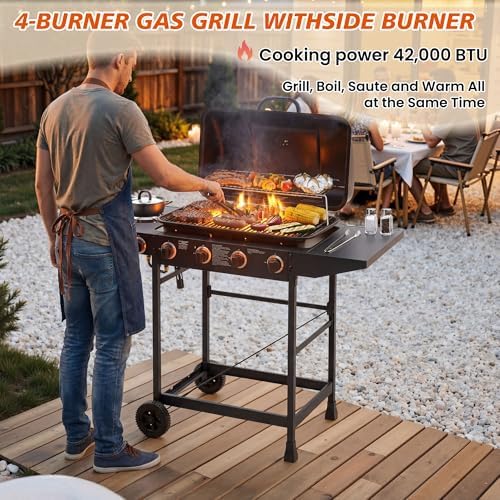 4 Burner Gas Grills, Outdoor Cooking Propane Gas Grills (4 Burner) - Image 3