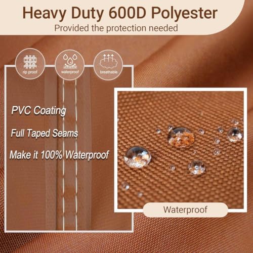 NettyPro Grill Cover Heavy Duty Waterproof 44 inch, Outdoor 2 Burners Gas BBQ Cover for Outside Weber, Char-Broil, Brinkmann, Nexgrill Barbecue, Brown - Image 2