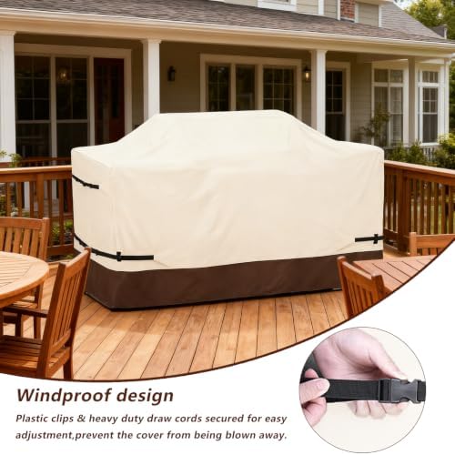 78Inch Island Grill Cover,Outdoor Extra Large Grill Cover,Brown - Image 4