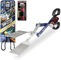 BBQ Croc 3 in 1 Barbecue Tool 18-inch - Extra Light and Long Tongs, Spatula and Grill Scraper (Blue) (18 inch with Flashlight) by BBQCroc
