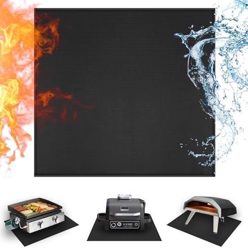Heat Resistant Mats for Countertop fits Tabletop Grill, 24x24x0.02in, Black by Amerbro