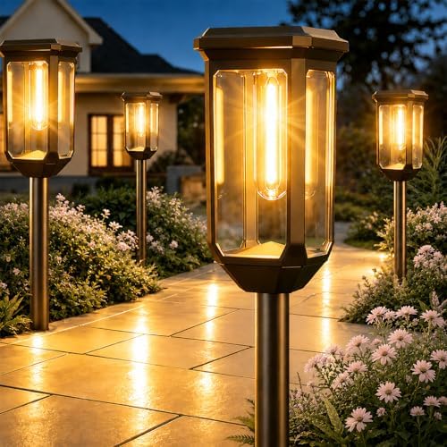 Tenmiro Solar Pathway Lights Outdoor 16 Pack, Bright Solar Garden Lights by Tenmiro