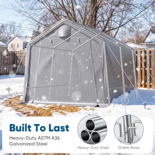 Quictent 8x8FT Storage Shelter Portable Shed with Roll-Up Door&Mesh Vents - Image 3