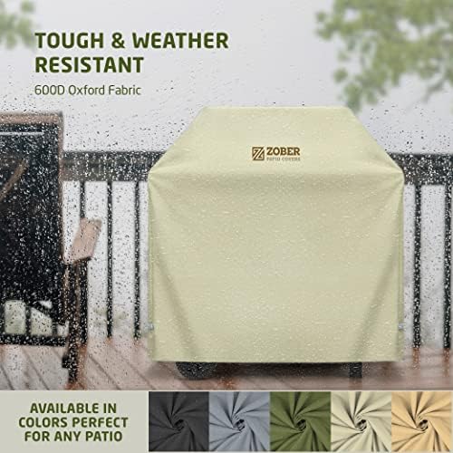 Zober 58 Inch BBQ Grill Cover for Outdoor Grill, Waterproof, Cream - Image 4