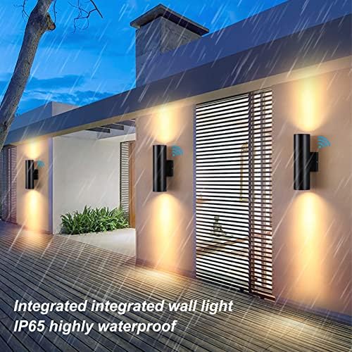 DAKAFUL Dusk to Dawn Outdoor Lighting Sensor Wall Lights 1 Pack, 12W 2700K Integrated LED Cylinder Up Down Lights Outdoor, IP65 Waterproof Aluminum Wall Sconce Exterior Wall Light for Porch Patio etc. - Image 3