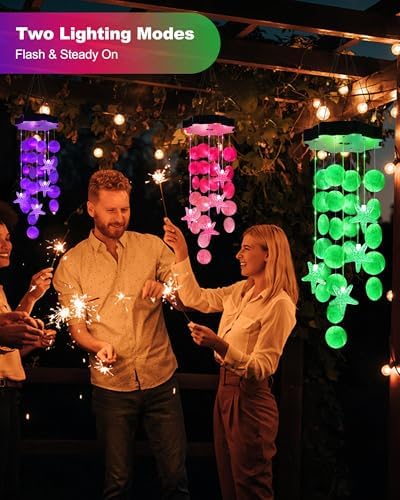 Toodour Solar Wind Chimes for Outside, Gifts for Mom Grandma Women Girls - Image 3