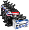 ToughBag 55 Gallon Trash Bags, 55-60 Gallon Trash Bags Heavy Duty (50 COUNT) - Large Black Trash Can Liners, 50-60 Gal for Contractors, Commercial, and Lawn - Made in USA (Pack of 4) by ToughBag