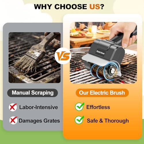 Electric Grill Brush with Dual Safety Lock, Ideal Gift for Men Dad Husband - Image 5