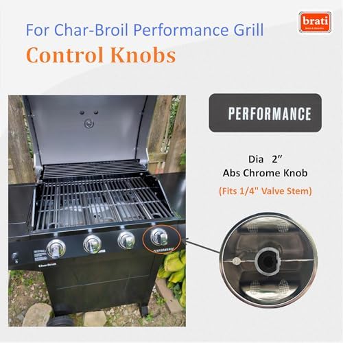 brati Chrome Control Knob Replacement for Char-Broil Performance Series Gas Grill (2017 and Newer),Performance Series 4 Burner Grill Replacement Knobs,4 Pcs - Image 6