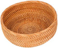 Vintage Rattan Woven Basket for Kitchen Fruit Snack Storage Organizer by COOLHIYA