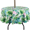 EHouseHome Outdoor and Indoor 60inch Round Tablecloth with Umbrella Hole and Zipper, Waterproof Zippered Patio Cloths, Spring/Summer Table Covers for Backyard Circular Table/BBQs/Picnic by EHouseHome