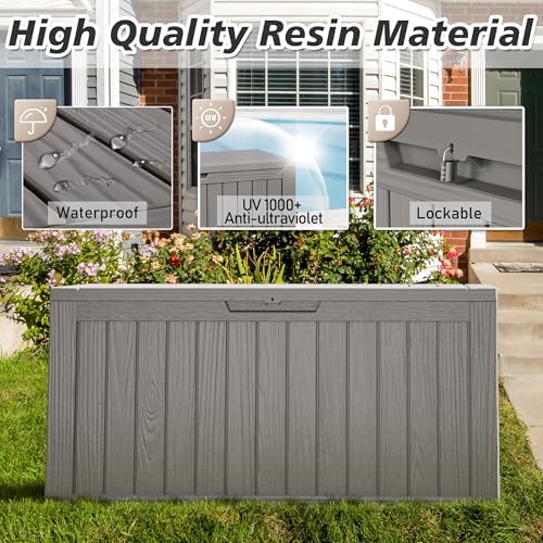KAMABOKO Outdoor Storage Box, 85 Gallon Deck Box Outdoor Waterproof Patio - Image 3