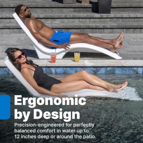 Step2 Vero Pool Lounger 2-Pack, Weighted in-Pool Lounge Chairs for Tanning Ledge and Baja Shelf, White - Image 5