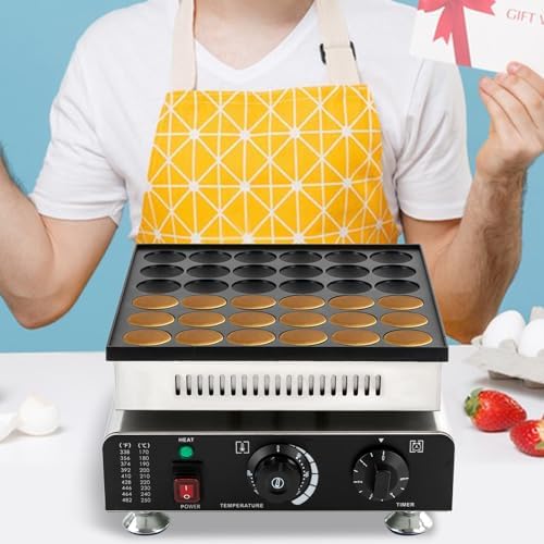 36-Hole Commercial Waffle Maker, 900W Electric Waffle Machine, Stainless Steel Waffle Iron Baker with Non-Stick Coating, 122-572℉ Temperature Adjustable - Image 5