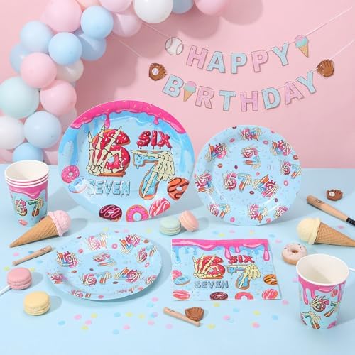 Suclain 150 Pcs Halloween 6 7 Birthday Doughnut Party Tablewear - Image 5