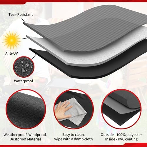 NEXCOVER Round Grill Cover - 40” Dia by 34”H BBQ Cover, Dome Smoker Cover, Waterproof &UV Resistant Barbeque Grill Cover for Outdoor Grill, Compatible for Char-Griller Akorn Kamado Grills - Image 3