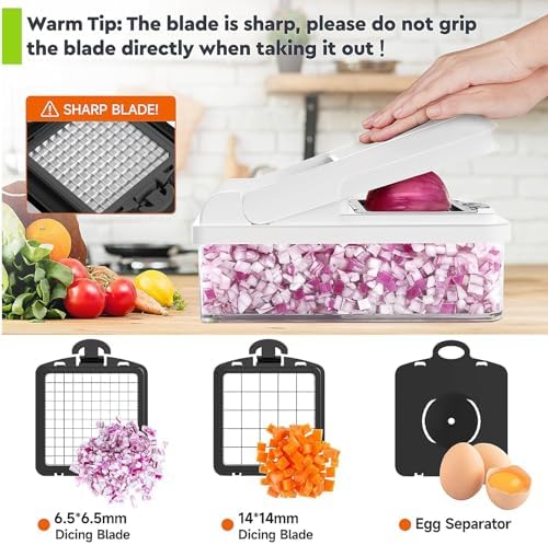 MealHelper 12-in-1 Vegetable Chopper, Food Veggie Chopper With Container - Image 4