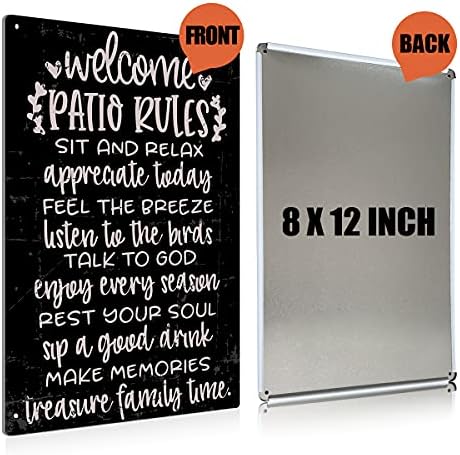 BEASTZHENG Vintage Welcome Porch Rules Sign Metal Tin Sign Wall Decor - Retro Sign for Home Porch Decor Gifts - 8x12 Inch - Image 2